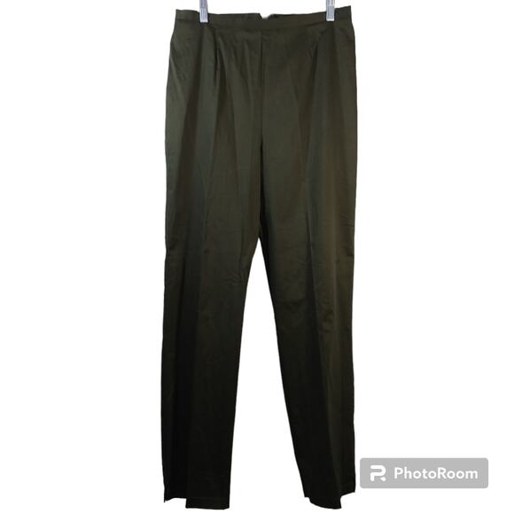 Citrine Green Tan Pants Set Business Casual Safari 2 Piece Set Size 14 - Picture 15 of 16